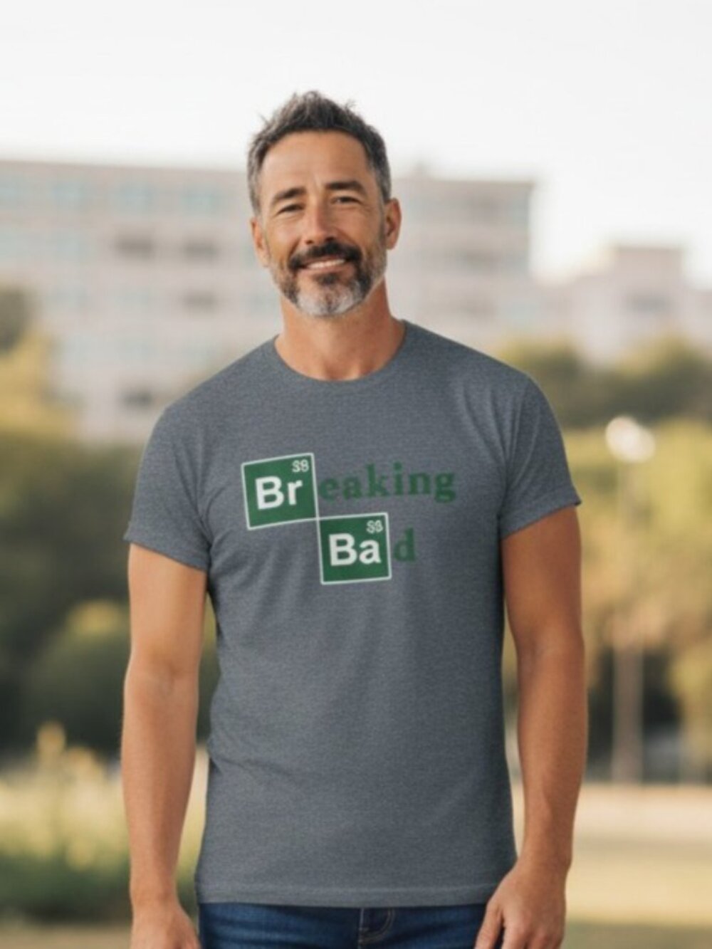 New TV Show Breaking Bad Gray & Green Walter White T-Shirt Unisex Adults Sz L